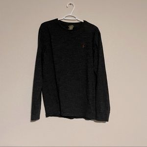 Charcoal Grey Polo by Ralph Lauren long sleeve tee size large, NWOT